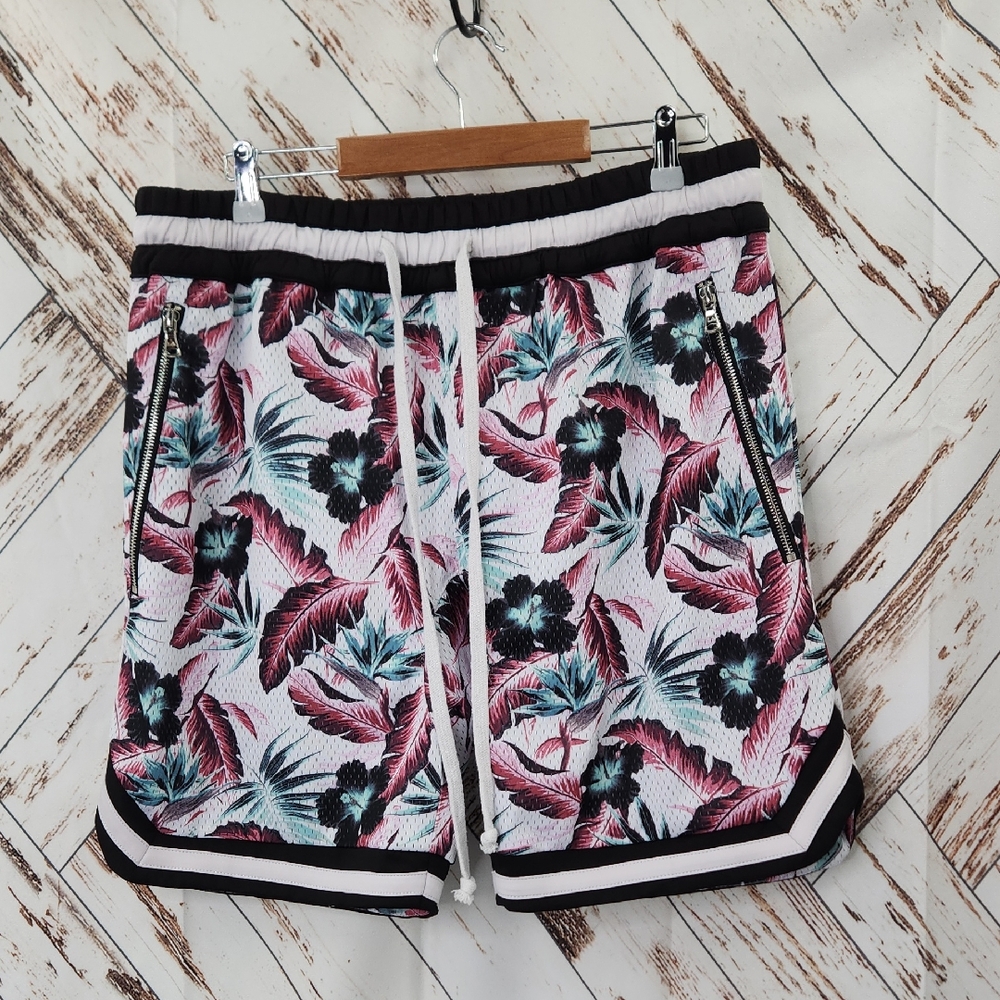 Lifted Anchors Floral Basket Ball Shorts‎